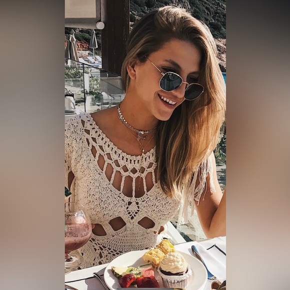 Cleobella White Crochet Mini Dress